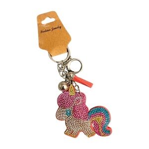 Colorful Unicorn Keychain with Rhinestones